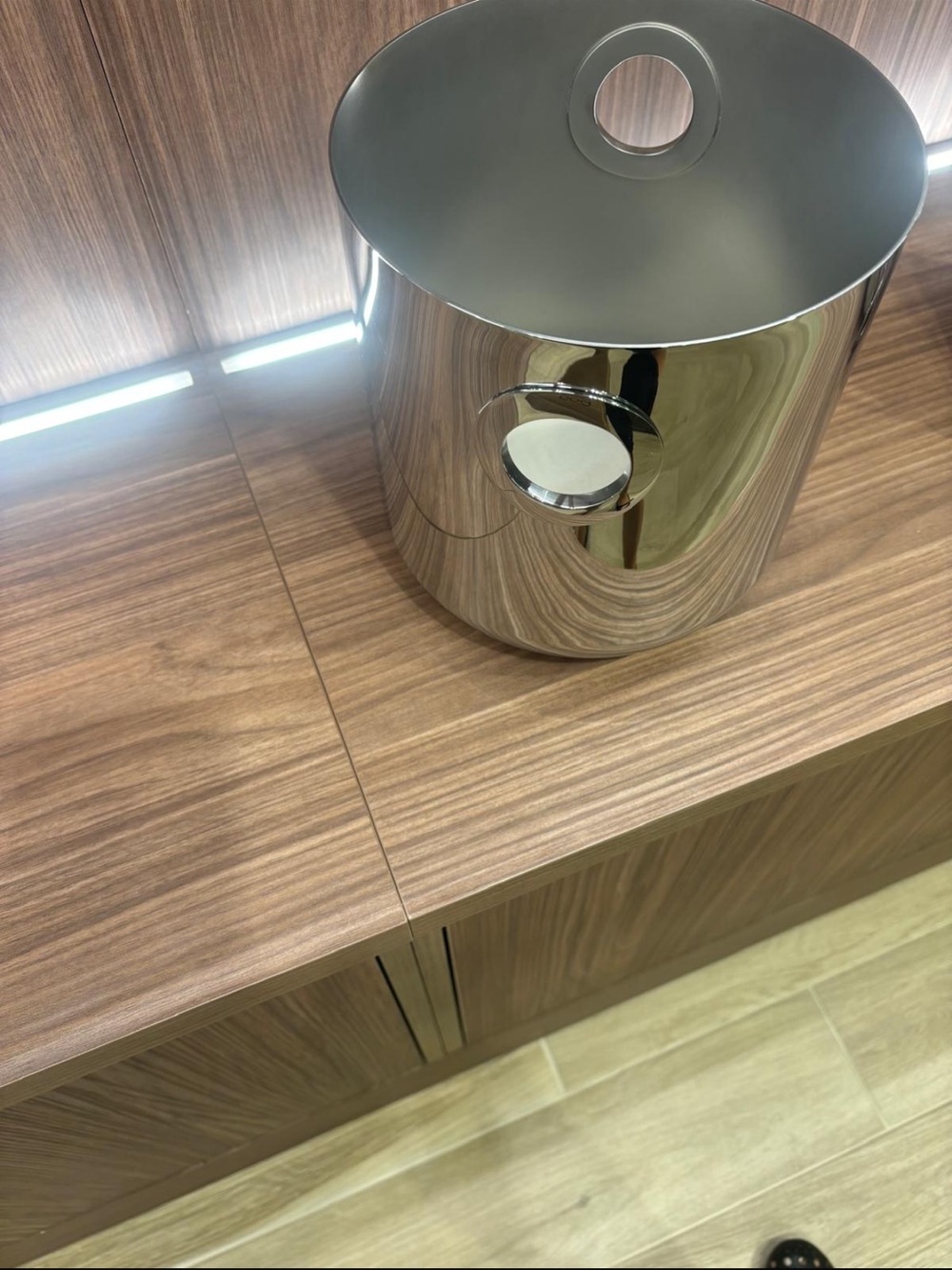 Christofle Polished Silver Ice Bucket with Circular Handles